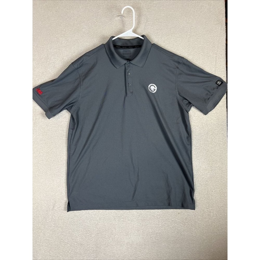 OGIO Polo Shirt Adult Medium Golf Short Sleeve Golfer GRIMCO Gray Men's